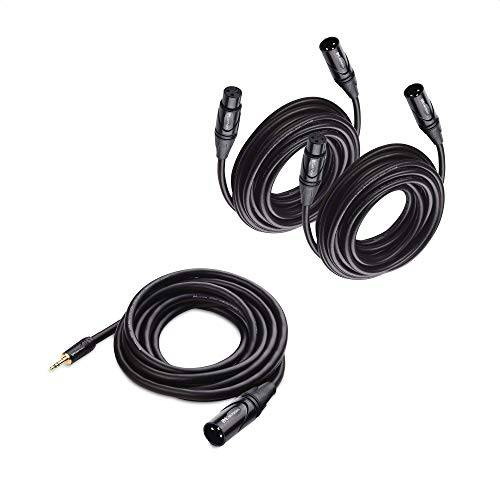 Cable Matters 2-Pack 20-Foot 프리미엄 XLR to XLR 마이크,마이크로폰 케이블& 1-Pack 10-Foot (1/ 8 인치) 3.5mm to XLR 케이블