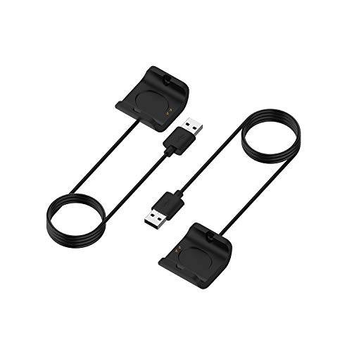FitTurn 호환가능한 어메이즈핏 Bip S 충전기, 휴대용 교체용 USB 충전기 파워 케이블 충전 스탠드 어댑터 스테이션 거치대 도크 와이어 케이블 도크 클립 어메이즈핏 Bip s 워치- 블랙