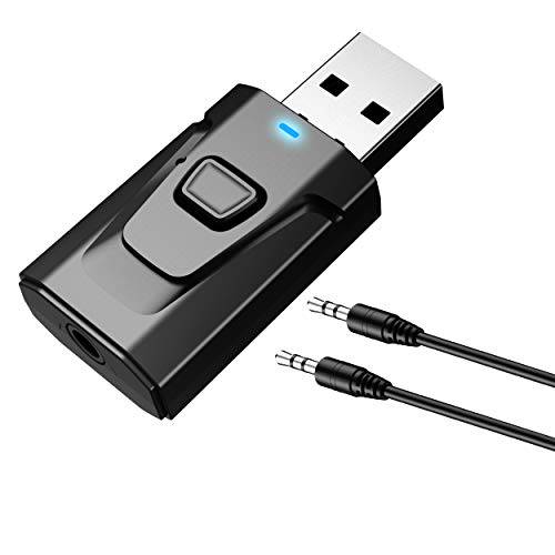 PNGKNYOCN USB 블루투스 5.0 어댑터, 무선 오디오 송신기 and 리시버 어댑터,  3.5mm AUX 케이블, Can be Used TV/ 홈 오디오 시스템