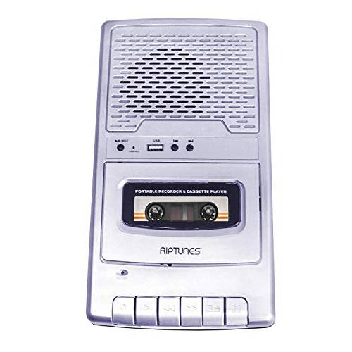 Riptunes 휴대용 카세트 레코더 플레이어, 테이프 to USB 오디오 음악 디지털 컨버터, 변환기, 레트로 교실 Shoebox 카세트 플레이어 and 레코더 USB 플레이어, Cassette-MP3 컨버터, 변환기 Built-in 마이크,마이크로폰