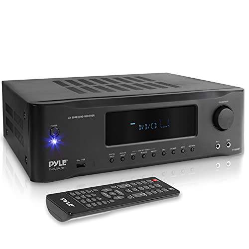 5.2-Channel Hi-Fi 블루투스 스테레오 앰프 - 1000 와트 AV 홈 스피커 서브우퍼 사운드 리시버 w/ 라디오, USB, RCA, HDMI, 마이크 in, 무선 스트리밍, 지원 4K UHD TV, 3D, Blu-Ray - Pyle PT694BT.5