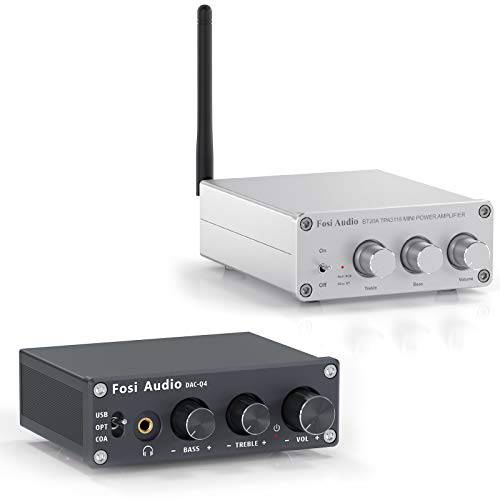 Fosi 오디오 - DAC Q4 미니 스테레오 게이밍 DAC&  헤드폰 Amps and BT20A-S 블루투스 앰프