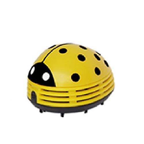 미니 휴대용 소형,휴대용 무선 테이블탑 Crumb 스위퍼 데스크탑 먼지 진공청소기 레이디버그 먼지 Sweeper(Yellow)