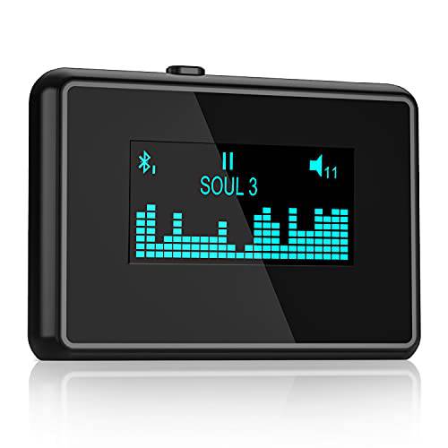 ZIOCOM 30 핀 블루투스 어댑터 리시버 LCD 디스플레이, Built-in 배터리, 로우 레이턴시, 듀얼 디바이스 연결, 아이폰 아이팟 보스 사운드독 and Other 30 핀 도크 스피커 3.5mm AUX 케이블