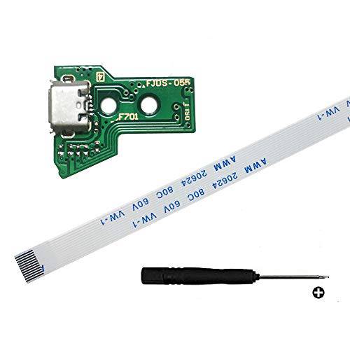 Rinbers USB 충전 포트 충전기 소켓 회로 보드 JDS-050 FJDS-055 소니 플레이스테이션 PS4 5th 세대 컨트롤러 12 핀 케이블