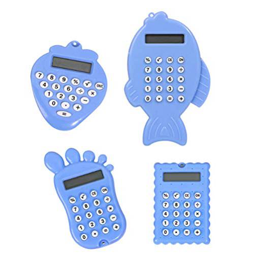 AKOAK 4 Pcs/ 세트 카툰 미니 8 숫자 계산기 귀여운 버튼 배터리 휴대용 소형,휴대용 계산기 캔디 컬러 듀러블 초등학교 학교 계산기