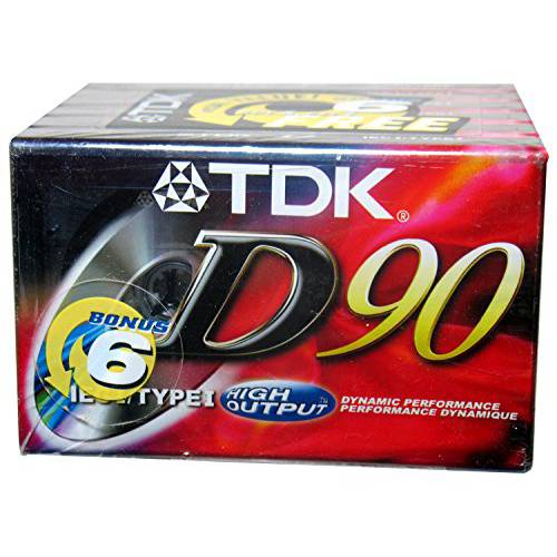 TDK D90 - 하이 출력 - 블랭크 카세트 테이프 - 타입 I - 6 팩