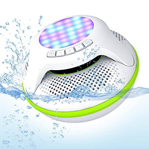 휴대용 무선 수영장 플로팅 블루투스 샤워 스피커 IPX7 방수, 딥 베이스 and Colorful LED 라이트, 적용가능한 아웃도어 수영 수영장 파티 핫 Tub 샤워 홈 - 그린