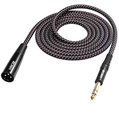 MIKIZ 2-Pack 1/ 4” TRS to XLR Male 밸런스 케이블 Braided, 10 Ft