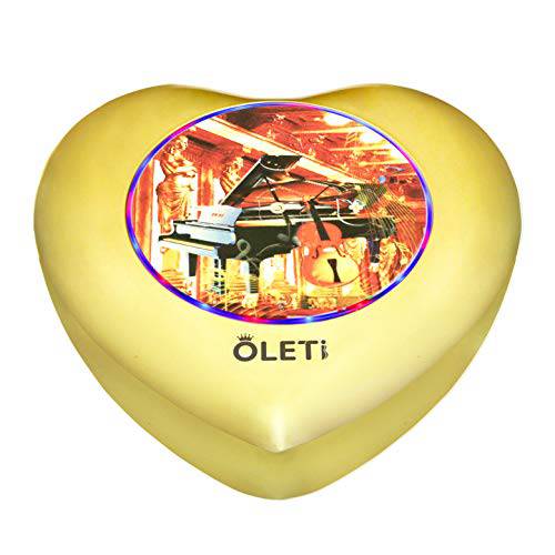 Oleti Heart 스마트 스피커 알렉사 Built-in, Colorful 인쇄&  크리스탈 코팅, 로맨틱 Rhythm 라이트, Japan 탑 골든 파이버 HD 스피커, 8-in-1, 디럭스 선물상자& DIY 라벨 생일 or Lover
