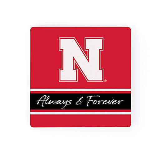 University of Nebraska Cornhuskers Always and 포레버 2.75 x 2.75 우드 자석