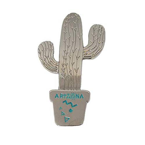 JB Sales Cactus 자석 (실버) 장식용 메탈 냉장고 자석 Southwest 선물 좋은선택 - Arizona 기념품