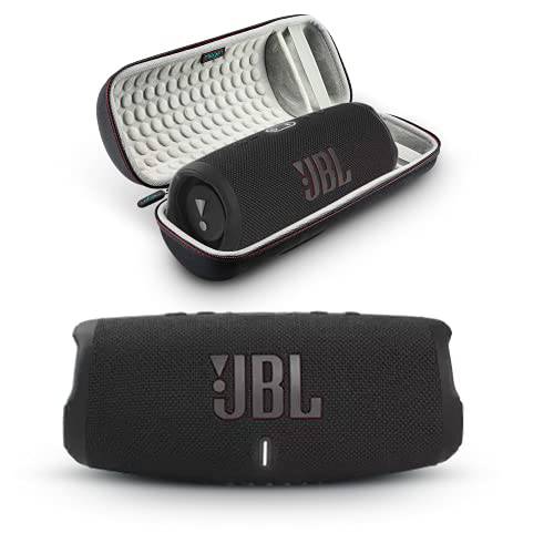 JBL 충전 5 - 휴대용 블루투스 스피커 Megen 하드쉘 여행용 케이스 IP67 방수 and USB 충전 Out (블랙)
