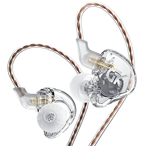GK GST 이어폰 in-Ear 유선, 헤드폰,헤드셋 in-Ear 모니터, 하이파이 1DD 1BA 딥 베이스 이어폰, 이어버드 B 핀 탈착식 케이블, Noise-Isolating Earbuds(No 마이크)