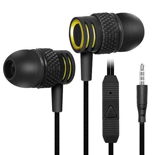 UrbanX R2 유선 in-Ear 헤드폰,헤드셋 마이크 삼성 갤럭시 A11 Tangle-Free 케이블, 소음 차단 이어폰, 딥 베이스, in-Ear 버드 실리콘 팁
