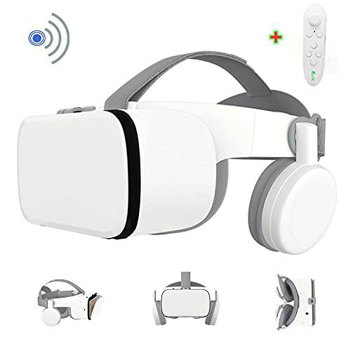 VR 헤드셋 아이폰 and 안드로이드 휴대폰, 3D VR 글라스/ 고글 무선 헤드폰,헤드셋 IMAX 영화&  플레이 게임 리모컨 컨트롤러.