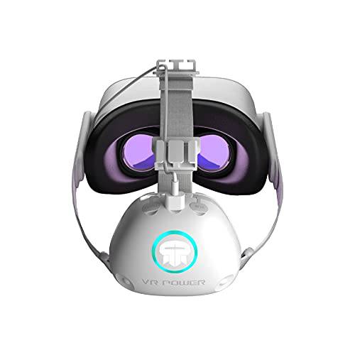 Rebuff 현실 VR 파워 오큘러스 퀘스트 and 퀘스트 2 - 10, 000mAh, 8 hrs 재생시간, 10 hrs 비디오 찜 - 3X Type-C 커넥션 - 카운터 밸런스 업그레이드된 편안한 - 파워 링 LEDs 표시
