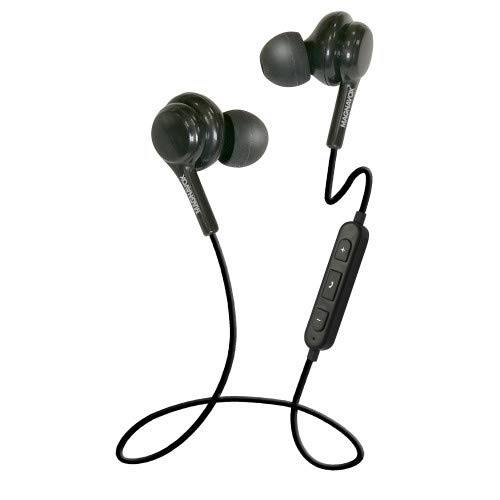 Magnavox MBH552-BK in-Ear 스테레오 이어폰, 이어버드 마이크,마이크로폰 and 블루투스 무선 테크놀로지 in 블랙 | Available 블랙 and 화이트 | Extended 음악 재생시간 |