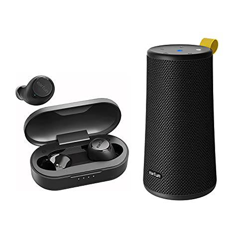 [2020 CES 어워드] EarFun 프리 블루투스 5.0 이어폰, 이어버드 무선 충전 케이스 and EarFun UBOOM 24W 휴대용 무선 스피커, 360° 써라운드 사운드, 딥 베이스, USB-C, 100ft 블루투스 5.0 레인지