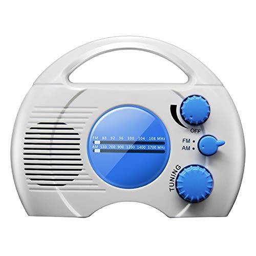aner 방수 샤워 라디오, 미니 휴대용 AM FM 샤워 라디오 빌트인 스피커 오디오 하이 해상도 화장실 주방, 아웃도어 사용