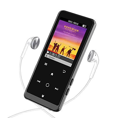 16G MP3 플레이어, 휴대용 무손실 사운드 MP3 플레이어 블루투스 4.2, FM 라디오, 음성 레코더, E-Book, 백라이트 키, 지원 up to 64G TF 카드, 헤드폰,헤드셋 포함…