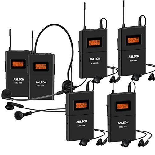 Anleon mtg-100 8-Person 휴대용 Translation Tourguide 시스템 915mhz (1 송신기 and 8 리시버)