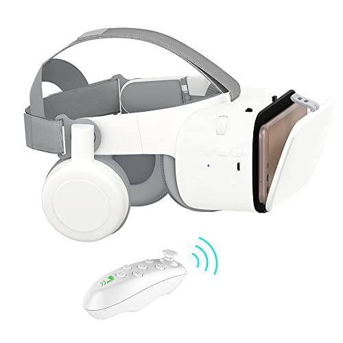 Thafikzi VR 헤드셋  리모컨 VR 헤드셋 휴대폰 3D 글라스  영화&  게임 블루투스 VR 글라스 아이폰/ 삼성 호환가능한 iOS/  안드로이드