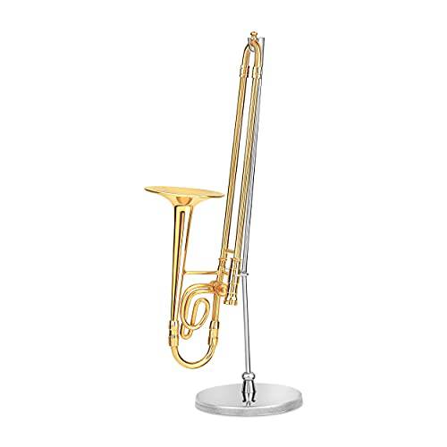Broadway 선물 골드 Trombone 음악 악기 미니사이즈 레플리카  케이스 - 사이즈 5.5 in.