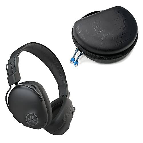 JLab 헤드폰 하드 여행용 케이스& JLab 스튜디오 ANC On-Ear 무선 헤드폰, 헤드셋 | 블랙 | EQ3 커스텀 사운드