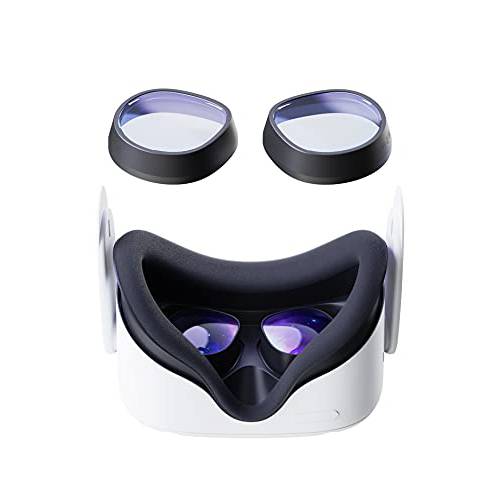 VirtuGlasses 렌즈 인서트 오큘러스 퀘스트 2, Amavasion VR 근시 글라스 오큘러스 퀘스트 2, 맞춤형 Easy-to-Install 프레임 플러스 근시 렌즈 콤비네이션 (2 렌즈, SPH:-2.25(Two 렌즈))