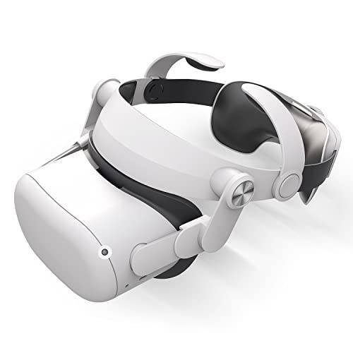 오큘러스 퀘스트 2 헤드 스트랩, ZyberGears VR 오큘러스 퀘스트 2 Elite 스트랩 접이식 휴대용 디자인 오큘러스 퀘스트 2 악세사리 강화 지원 and 편안한 in VR, 화이트 T2 프로