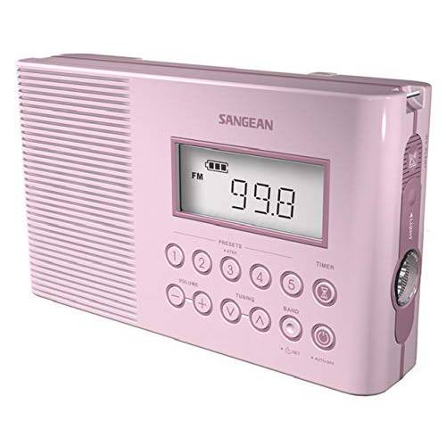 Sangean H201 휴대용 AM/ FM/ 날씨 경보 디지털 튜닝 방수 샤워 라디오 핑크