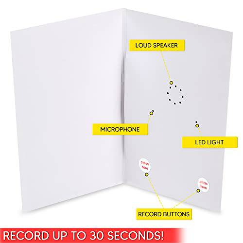 1 PCS 개인설정가능한 LP레코드able 인사 카드 - 블랭크 화이트 디자인 음성 LP레코드able 카드 - 30 seconds 음성 LP레코드ing 카드 - LP레코드 개인 메시지 카드 - 5, 7x 8, 2 인치