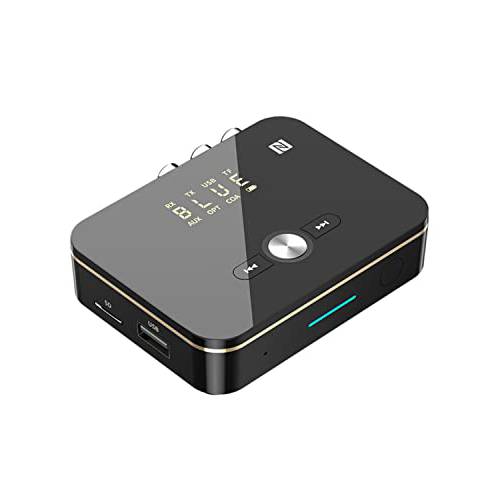 블루투스 5.0 송신기 Receiver，Bluetooth 어댑터 TV 홈 스테레오 블루투스 헤드폰,헤드셋 Projector，HiFi 무선 오디오 어댑터 NFC 동축, Coaxial,COAX/ 광학 입력, 3.5mm Aux/ RCA Out/ in, aptX 로우 레이턴시