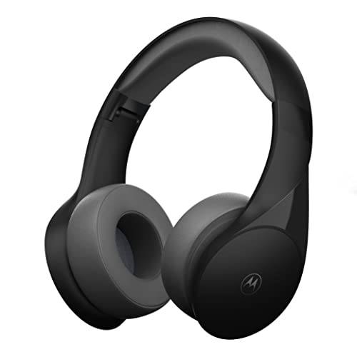모토로라 블루투스 무선 헤드폰,헤드셋 마이크,마이크로폰, Moto XT500+ Over-Ear 헤드폰,헤드셋 in-Line 컨트롤  전화 - 폴더블 헤드 휴대폰, 조절가능 헤드밴드, 클리어 사운드 - 블랙