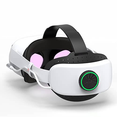 BUSQUEDA Elite 스트랩 배터리 오큘러스 퀘스트 2, 8000mAh Extend 7hrs 재생시간, 고속 충전 VR 파워, 카운터 밸런스& 조절가능 헤드 스트랩 강화 지원 and 편안한 in VR