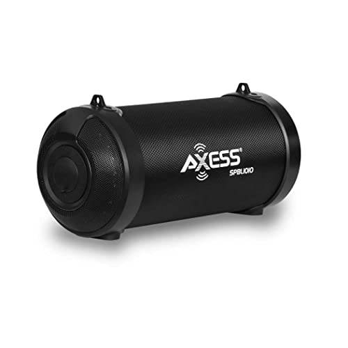 Axess SPBL1010 실내/ 아웃도어 휴대용 블루투스 스피커 TWS, USB, FM, 라인 in, RGB 라이트 블랙