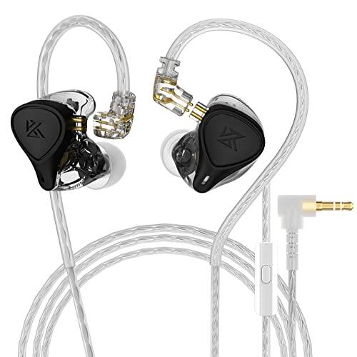 KZ x Crinacle CRN ZEXPro New 정전기&  다이나믹&  밸런스드아마추어 하이브리드 이어폰 패시브 소음 방지 in-Ear 스포츠 음악 Headphones（Black, 마이크）