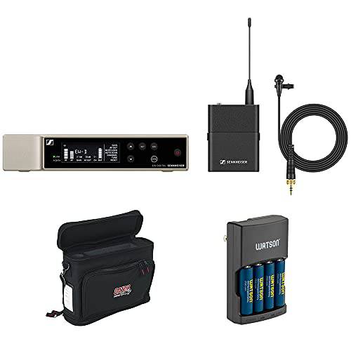 젠하이저 EW-D ME2 세트 디지털 무선 모든 라발리에 마이크,마이크로폰 시스템 (R1-6: 520 to 576 Mhz) 번들,묶음 고속 충전기 and 무선 시스템 백