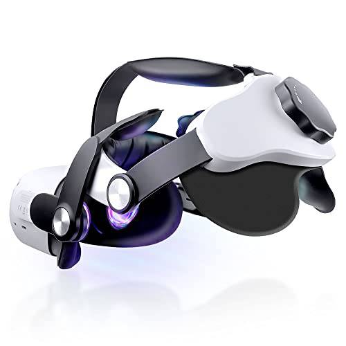 오큘러스 퀘스트 2 Elite 헤드 스트랩, VR 게임 헤드스트랩, 편안 조절가능 VR 헤드셋 악세사리 헤드 스트랩 교체용