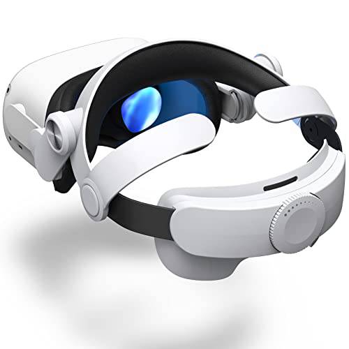 헤드 스트랩 오큘러스 퀘스트 2, 업그레이드된 편안한 Elite 스트랩 교체용 감소 페이스 압력, 강화 지원 in VR,  경량&  조절가능 스트랩 악세사리 메타/ 오큘러스 Quest2 (화이트)