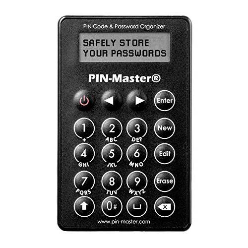 PIN-Master 핀 코드&  암호 매니저 (up to 30 코드S) - 전자제품 핀 코드&  암호 오거나이저, 수납함, 정리함 - 베이직 암호 키퍼 - 전자제품 암호 저널, 일기, 일지 - 암호 북 스몰 and 실용적인 사이즈