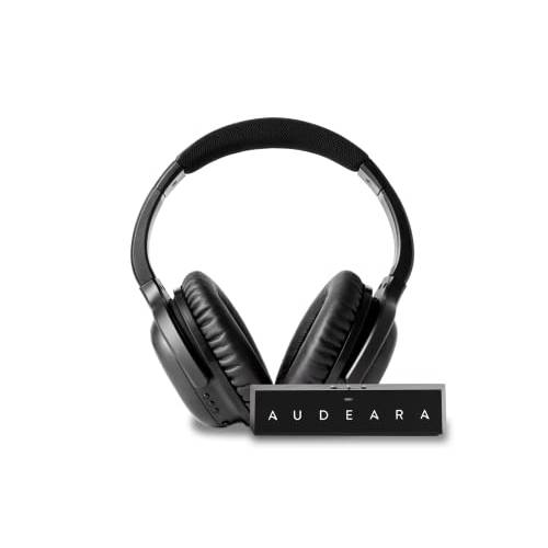 Audeara A-01 헤드폰, 헤드셋+ BT-01Transceiver 번들, 묶음 - 개인설정가능한 사운드 - 무선 블루투스, 액티브 소음 캔슬링, Built-in 마이크,마이크로폰, 35 시간 배터리 Life - 음악, TV, 게이밍, 비디오 and 폰 전화