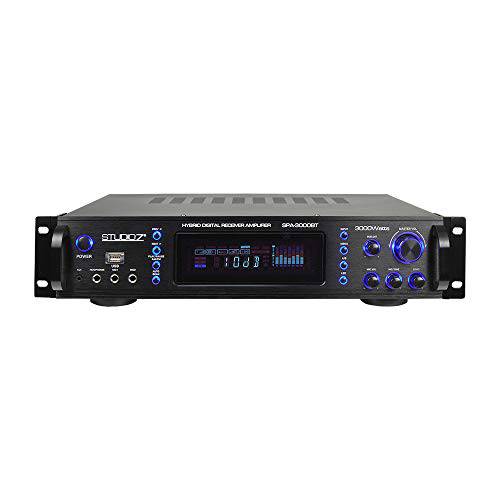 스튜디오 Z SPA-3000BT 3000 와트 디지털 홈 오디오 사운드 시스템 하이브리드 블루투스 AM/ FM 라디오 스테레오 리시버 and 2 채널 앰프