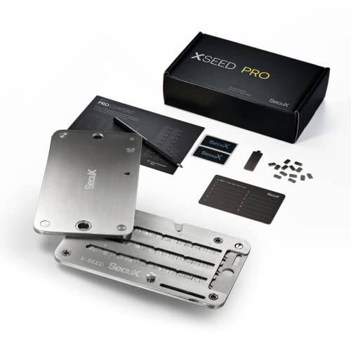 SecuX  XSEED 프로 - 부셔지지않는 Bitcoin 지갑 암호화 씨드 스토리지 스틸 플레이트 - 호환가능한 SecuX, Ledger, Trezor 하드웨어 지갑