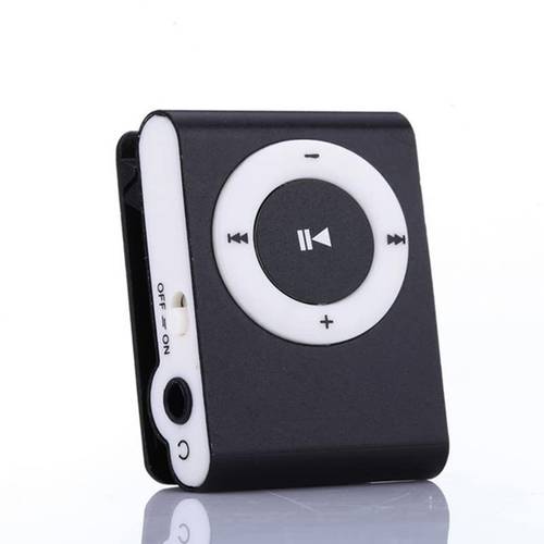 MP3 휴대용 음악 플레이어 미니 MP3 BackClip 플레이어 듀러블 메모리 카드 and Cable(Black)