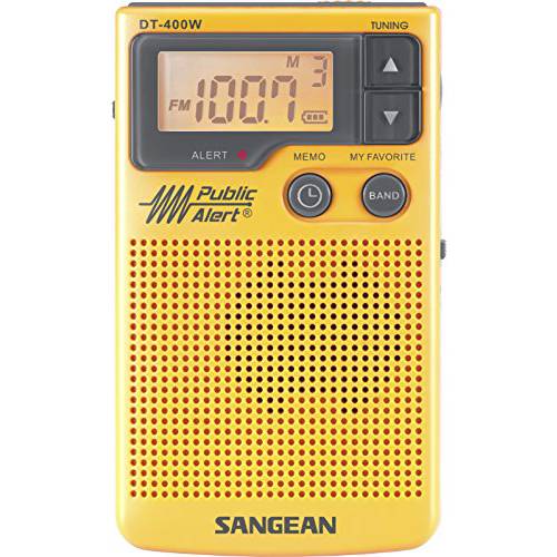 Sangean DT-400W AM/ FM 디지털 날씨 AlertPocket 라디오