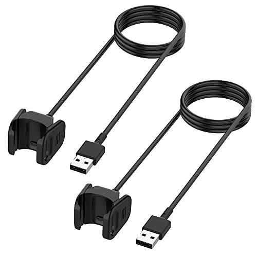 Kissmart 충전기 핏빗 충전 4, 교체용 USB 충전 케이블 케이블 도크 어댑터 핏빗 충전 4 피트니스 리스트밴드 (2Pack, 1m/ 3.3ft)