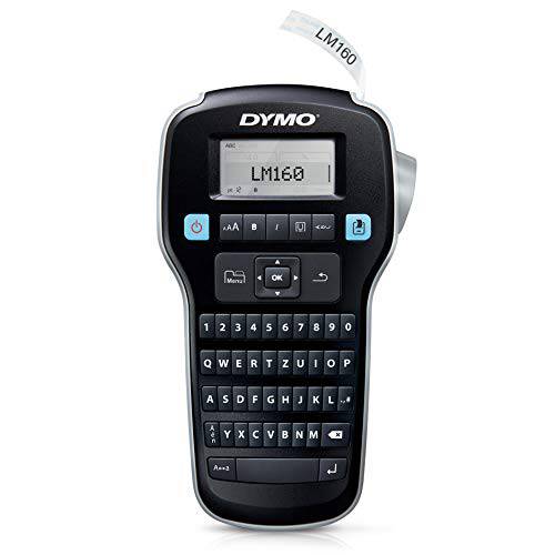 Dymo 라벨매니저 160 - 라벨 프린터 (열 전송, LCD, D1, 블랙, 실버, Qwertz, AA)
