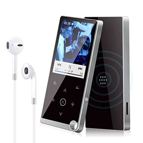 MP3 플레이어, 16GB 휴대용 블루투스 4.2 하이파이 무손실 음악 플레이어 MP4 음성 레코더 and FM 라디오 스피커, 확장가능 up to 128 GB